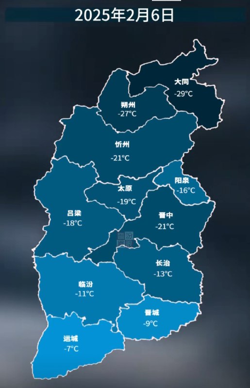 山西省内南北的气温有巨大差异