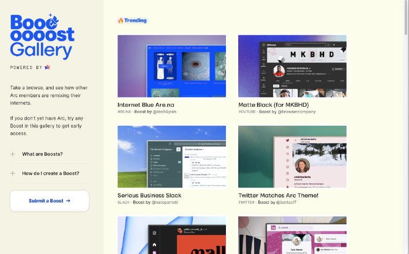 Arc刚刚发布了Boost V2Boost功能可以更改网站上特定元素的颜色、修改字体类型和大小、删除网站上不需要的元素（例如广告或社交媒体信息流）、自定义网站布局、给网站添加新功能（例如深色模式或搜索栏）等
