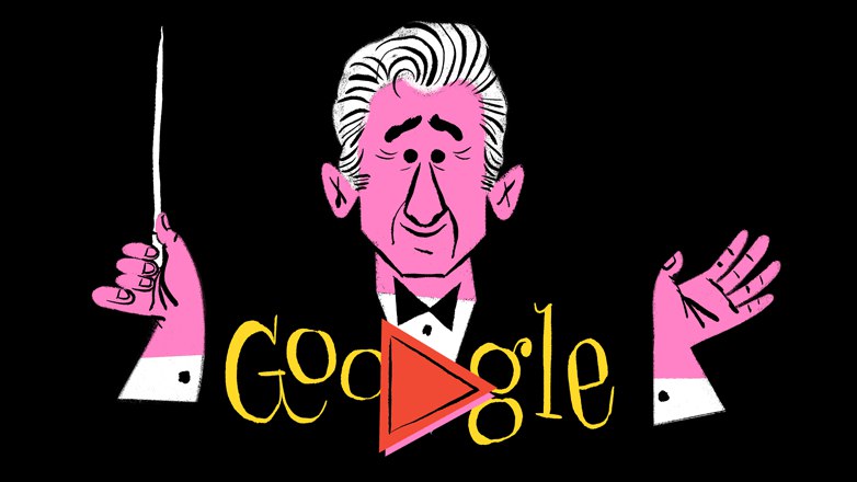 Leonard Bernstein’s 100th Birthday Doodle - Google Doodles