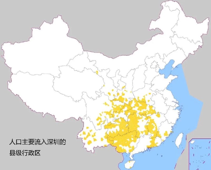 你从哪里来？北上广深人口虹吸范围by @麦壳虎  #无用但有趣的冷知识你从哪里来？北上广深人口虹吸范围by @麦壳虎  #无用但有趣的冷知识