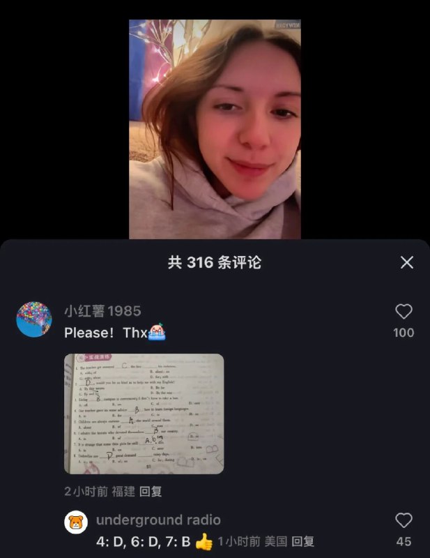 美国热心网友在线在小红书帮小学生改作业by @王紫君Zima  #无用但有趣的冷知识