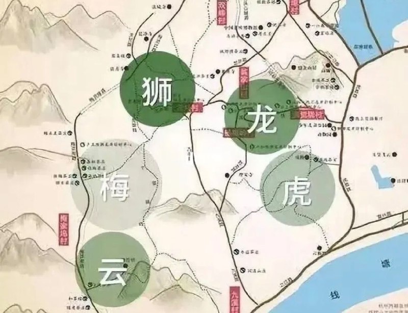 西湖龙井跟许多茶一样，也有自己的产区分布